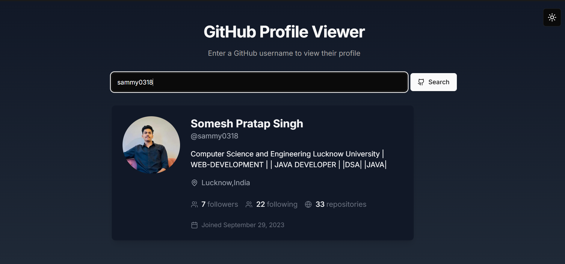 GitHub Profile Viewer